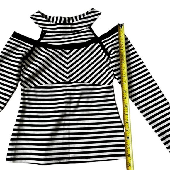 Black and White Striped Bebe Top Size XS - Picture 8 of 8